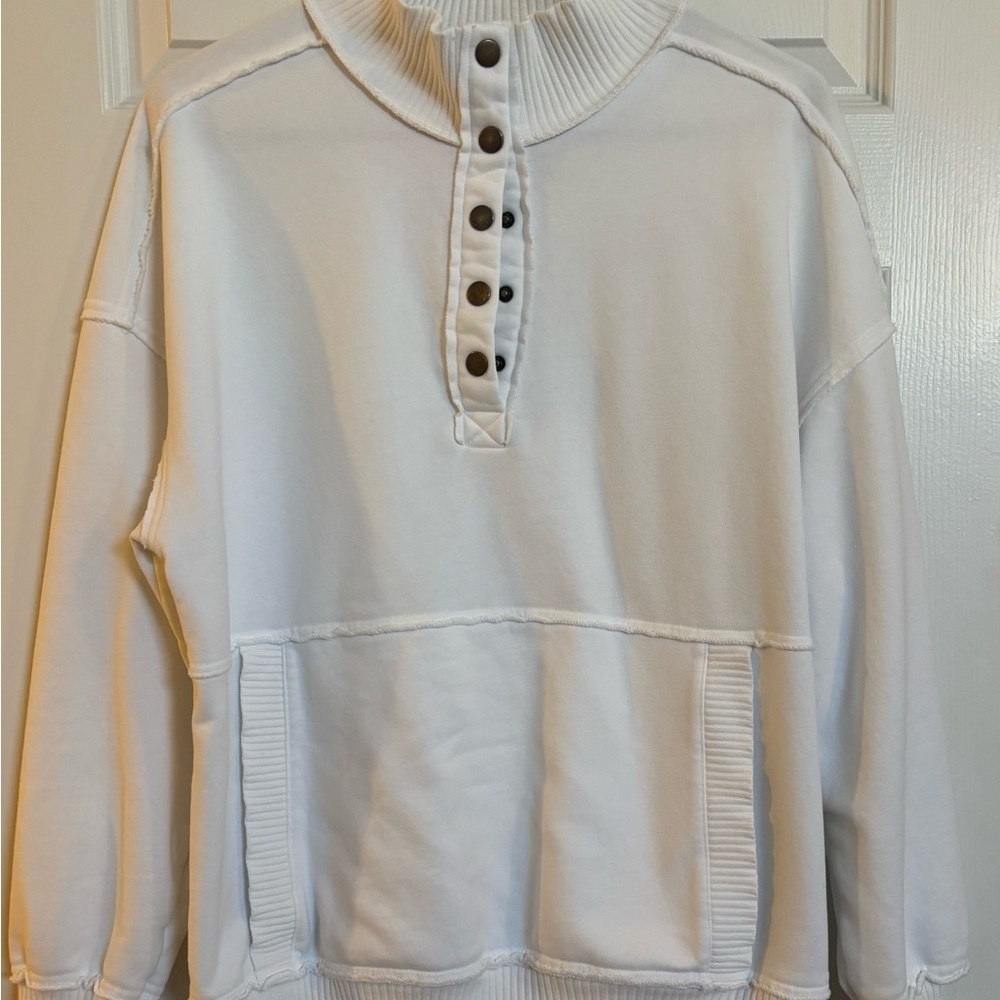 Cozy White Sweater with Button Detail